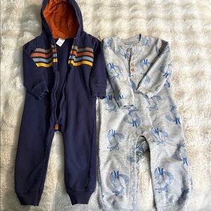 Carter's Navy and Gray One Piece Set with Stripes and Fox Print 24M